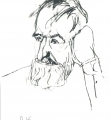 О.Комов. "Набросок с В. Корбакова". 1981. Бумага, карандаш//Владимир Корбаков. Меня рисуют друзья: Альбом. – М., 2005