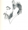 Д.Налбандян. "Набросок с В. Корбакова в профиль". 1981. Бумага, карандаш//Владимир Корбаков. Меня рисуют друзья: Альбом. – М., 2005