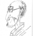 А.Ледяева. "Корбаков в очках". 1991. Бумага, карандаш//Владимир Корбаков. Меня рисуют друзья: Альбом. – М., 2005