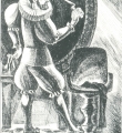 Н.Журавлев. "В. Корбаков в испанском костюме". 1992. Бумага, офорт//Владимир Корбаков. Меня рисуют друзья: Альбом. – М., 2005