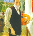 В.Набатов. "В. Корбаков с палитрой". 2002. Холст, масло//Владимир Корбаков. Меня рисуют друзья: Альбом. – М., 2005