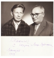 Михаил Дудин и Константин Коничев. Ленинград, 1963 г. Подпись на обороте К. И. Коничева. Из фондов ВОУНБ
