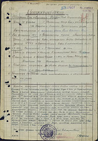 Наградной лист Я.Т. Дедка на звание Героя Советского Союза. Архив ЦАМО