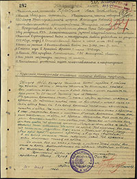 Наградной лист И.Я. Красника на звание Героя Советского Союза. Архив ЦАМО