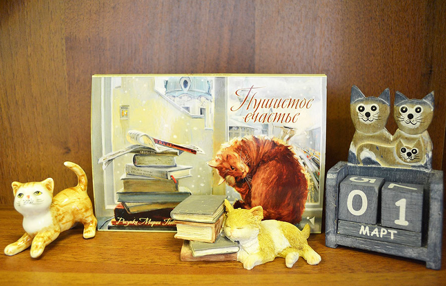 Выставка книг и сувениров «Без кота и жизнь не та!»