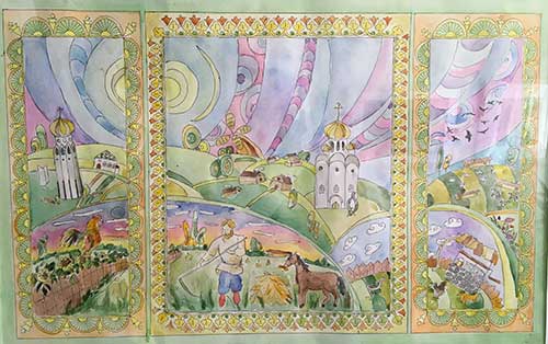 Выставка детских рисунков, посвященная юбилею Вологды, открылась в Вологодской научной библиотеке